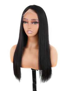 TrueHD Parrucca Anteriore In Pizzo Hd A 360 Gradi Di Capelli Umani Arricciati Precedenti, Parrucca Anteriore In Pizzo Di Capelli Umani Dritti Con Densità 200 Parrucche Di Capelli Umani Brasiliani Per Donne Con Capelli Da Bambino - Natural Black - Visualizzare 3