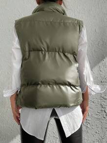 EURMUSE Women's Puffer Vest Jacket - Green - View 2