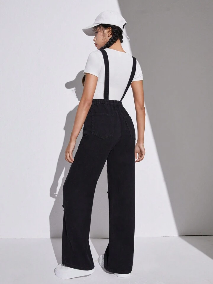 Shein black overalls shop