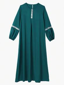 女款長袖長袍連身裙休閒閃光連身裙