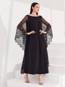 Al Najma Ren Nối Tay áo loe Dài Áo sơ mi - màu đen - Xem 3