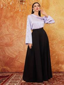 Modelyn Damen Hose mit weitem Bein Einfarbig