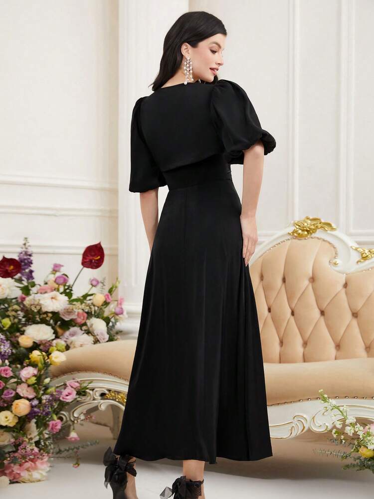 Women's Lantern Sleeve Jacket And Dress 2 Pieces Set 2 Pieces Set