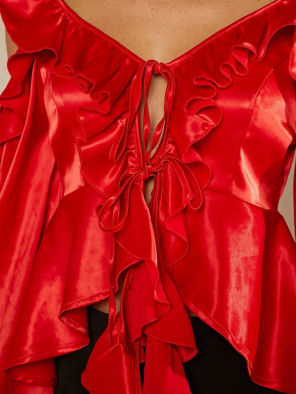 Allover Ruffle Flounce Sleeve Blouse