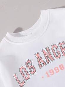 SHEIN Conjunto De Dos Piezas De Ropa Casual Deportiva Para Niñas Adolescentes - Rosa vieja - Ver 5