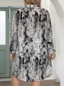 EMERY ROSE Đầm Maxi in họa tiết tay đèn lồng cổ khoét cỡ lớn cho nữ - Nhiều màu - Xem 2