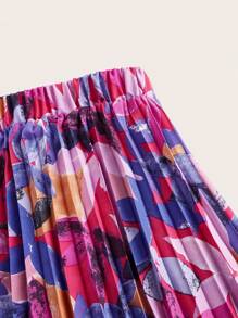 Franclia Gonna lunga plissettata con stampa floreale all-over, outfit da donna