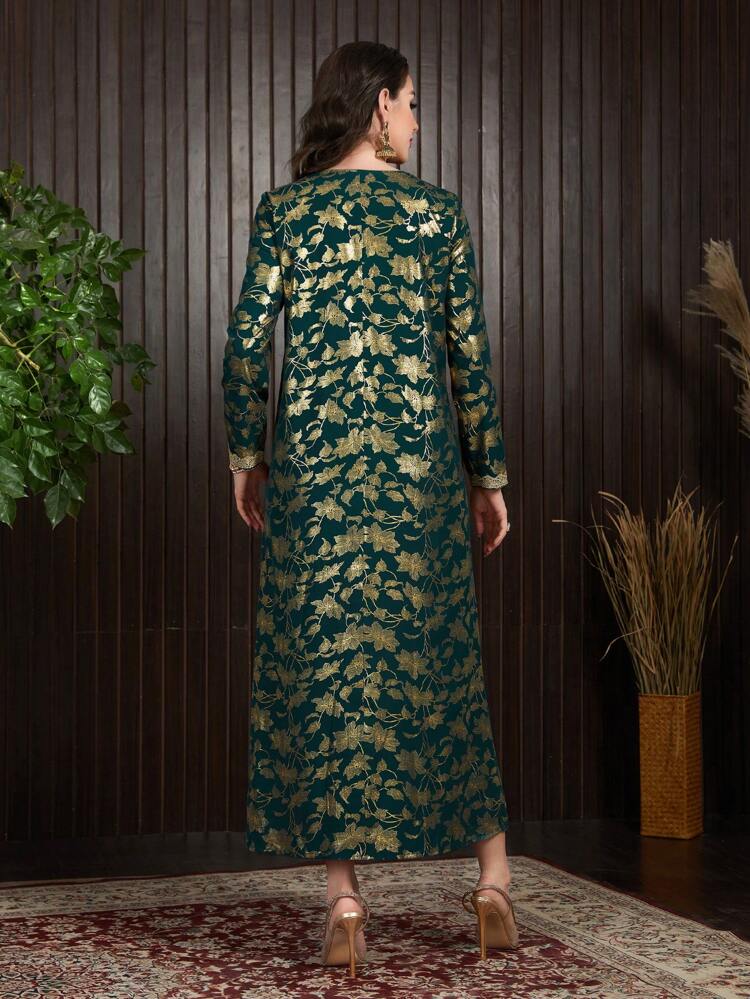 Embroidery Floral Patchwork Long Sleeve Dress