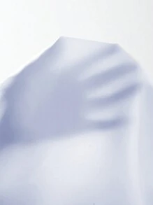 Breezaya Của phụ nữ Màu thuần Xếp li Halterneck Đầm - Màu xanh nhạt - Xem 7