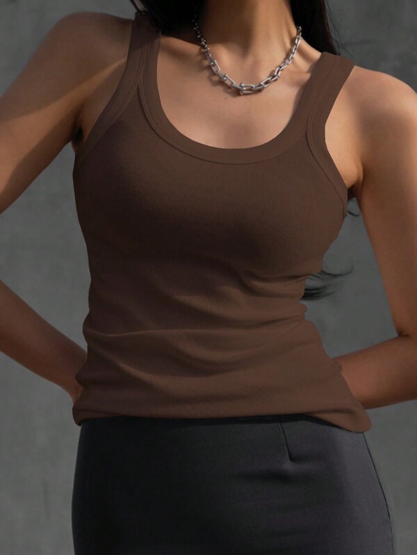 DAZY Women's Solid Color Round Neck Tank Top For Summer