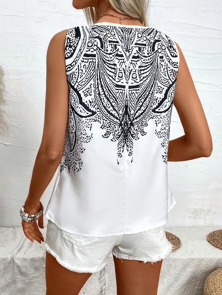 Women's V-Neck Sleeveless Blouse