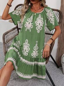 EMERY ROSE Vintage Printed Casual Dress