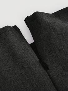 SHEIN MOD Women's Bowknot Detail Strapless Top - Black - View 3