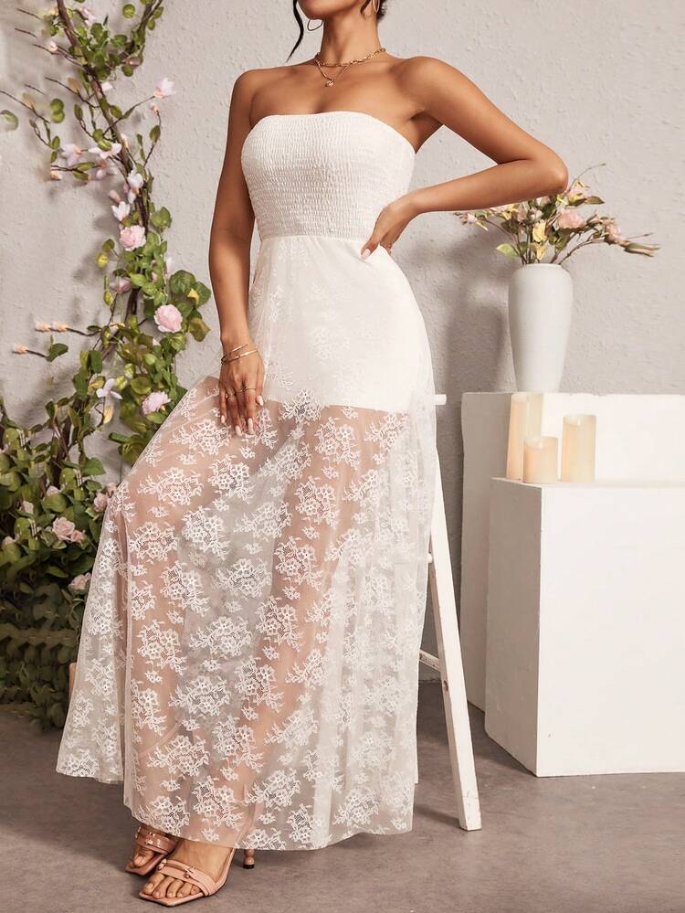 Flutter Sleeve Lace Off-Shoulder Dress