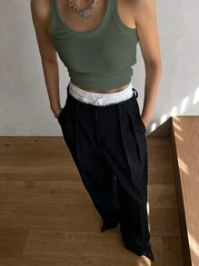 DAZY 女款純色圓領背心上衣