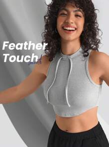 SHEIN Sports Women'S Ribbed Sports Tank Top Gym Top - Grey - View 6