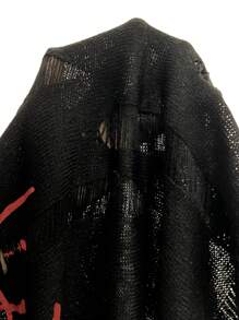 StreetHx Women's Hollow Out Letter Pattern Knitted Sweater  Fall Winter Outfit