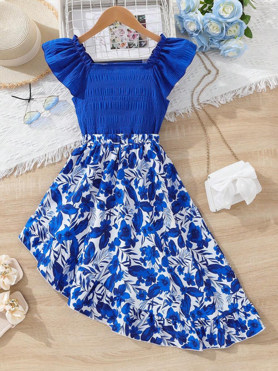 SHEIN Conjunto De Top Con Mangas Abullonadas, Cuello Con Volantes Y ...