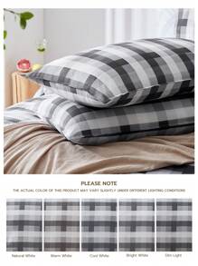 LongNap™ 2 Stück 95GSM dicker Premium-Gingham-vorreitistile Kissenbezüge mit Umschlagverschluss, knuspriges Gefühl und atmungsaktiv für heiße Schlafende, Dekoration für Schlafzimmer Dorm, Schwarz