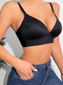 Women's Wireless Underwear Bra - Black - View 3
