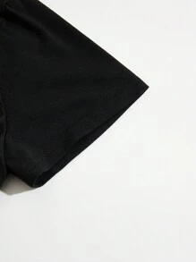 SHEIN Unity Của phụ nữ Màu thuần Vòng cổ Ngắn tay Áo thun - Nhiều màu - Xem 5
