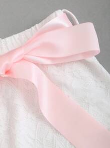 EgrlEra Falda blanca con lazo y encaje de color contrastante estilo Y2K - Blanco - Ver 5