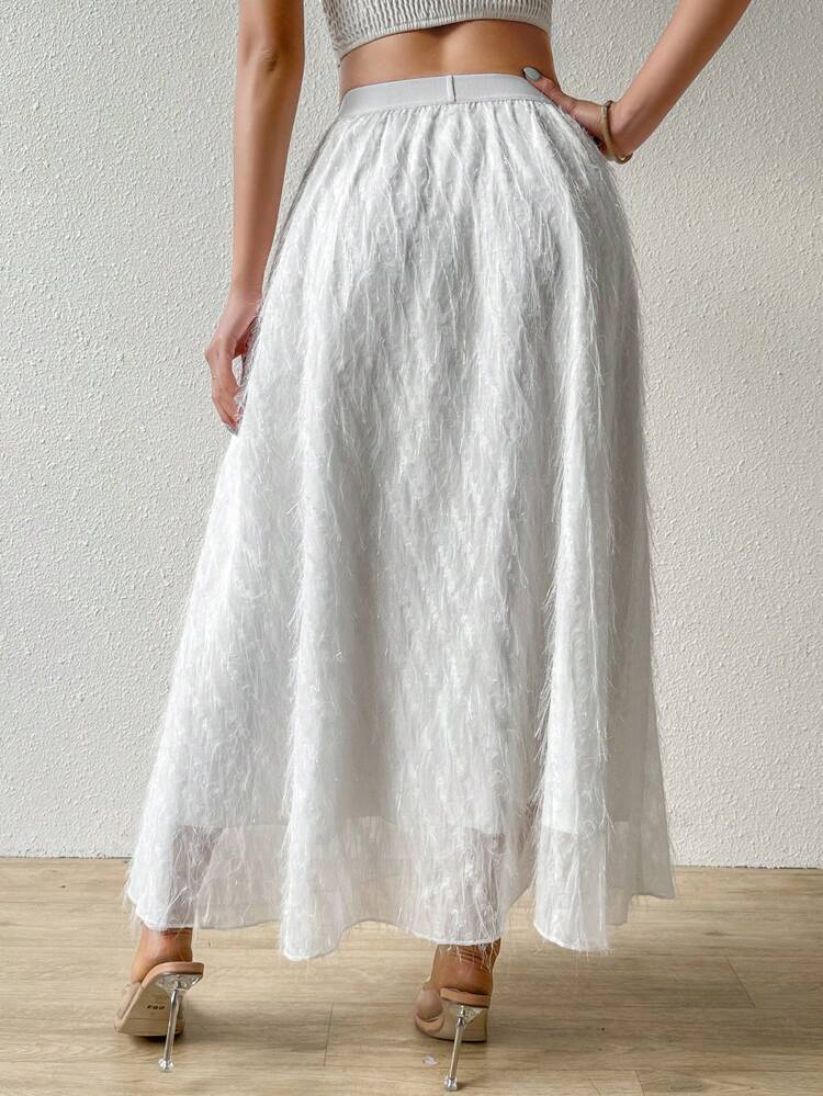 Women's Elastic Waist Mesh Skirt