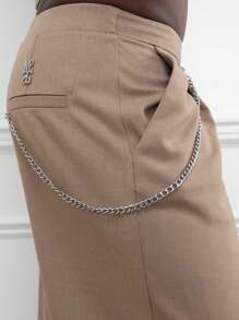 MISSGUIDED Pleat Front Tailored Trouser With Chain Detail