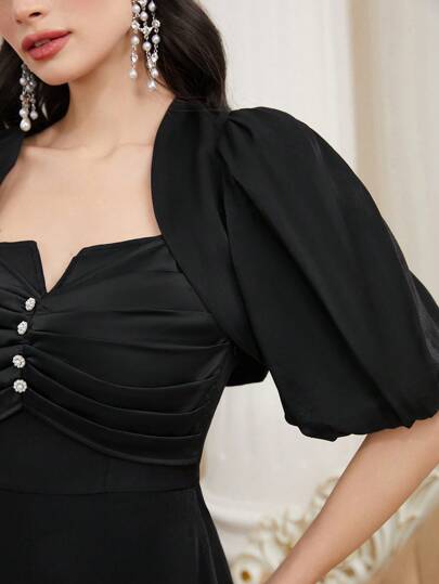 Modelyn Women's Lantern Sleeve Jacket And Dress 2 Pieces Set 2 Pieces Set