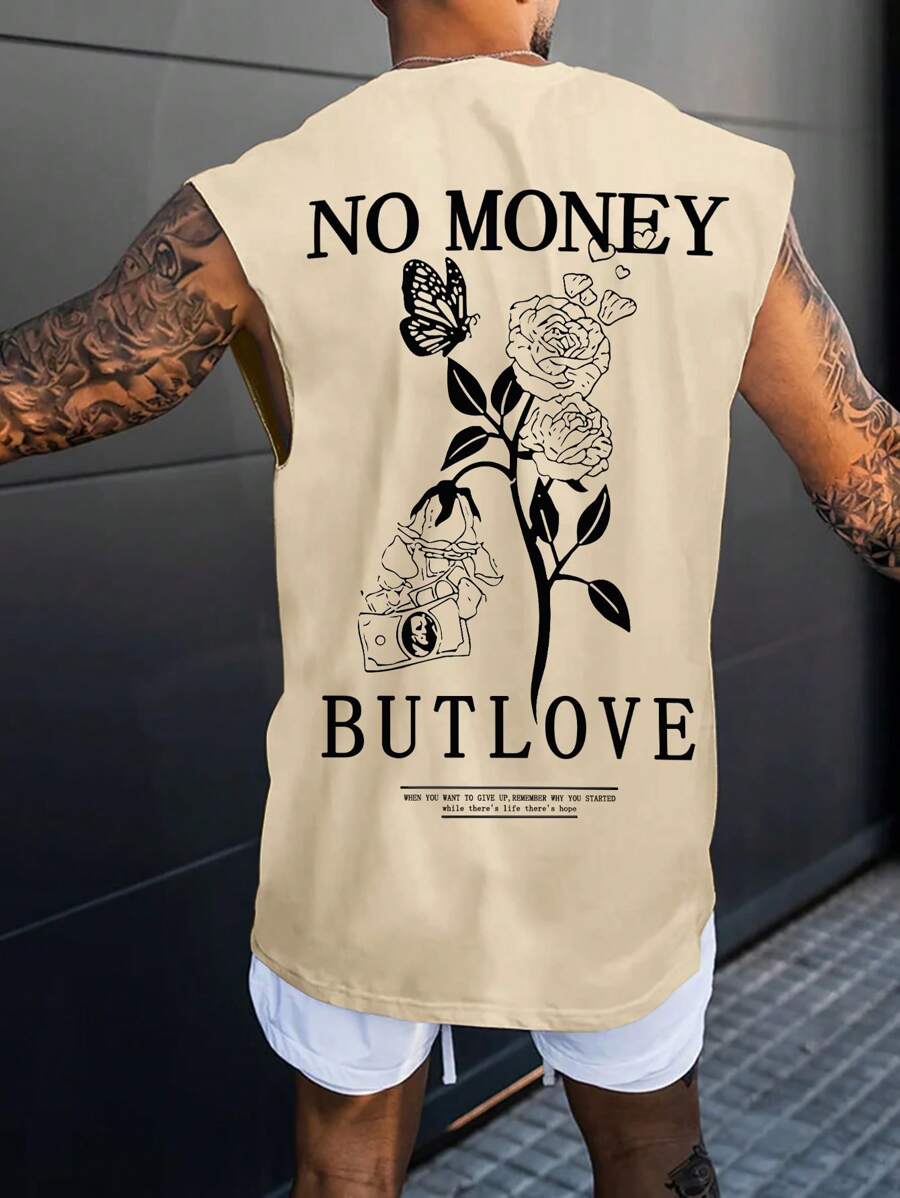 Manfinity LEGND Men's Rose Print Wide Strap Tank Top - Khaki - View 1