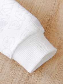 SHEIN 男嬰字母人物圖案衛衣和衛褲 - 黑與白 - 查看 7