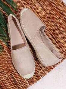 SHUZIA 絨面編織底平底鞋 - 米色 - 查看 2