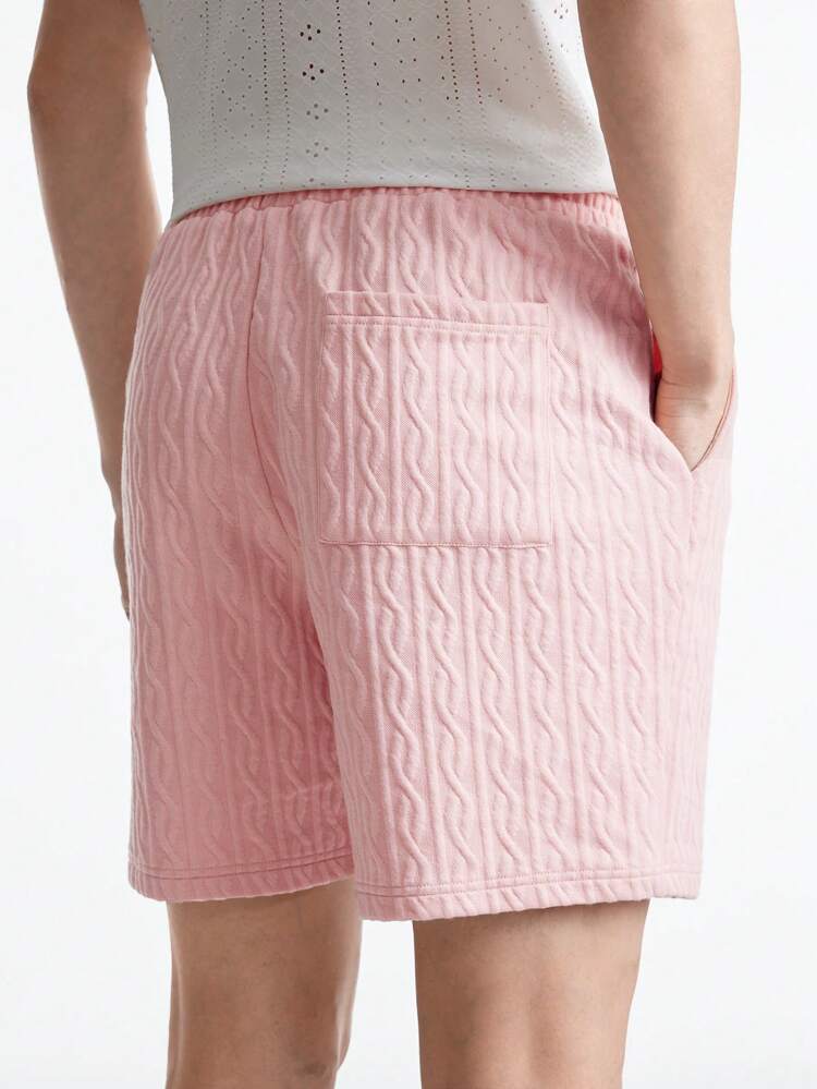 Men's Solid Color Textured Casual Shorts