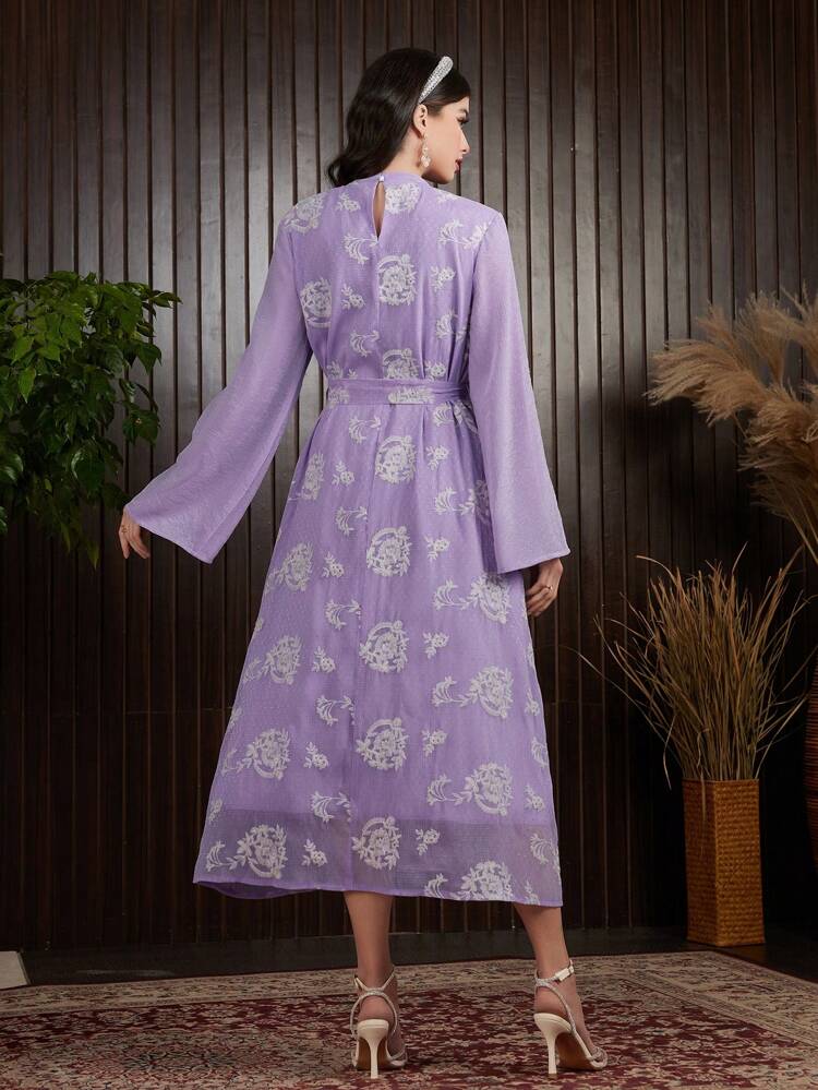 Women's Full Print Bell Sleeve Dress Long Evening Dresses Fall Cloth For Women