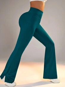 SHEIN Sport Studio Casual Sports Wide Leg Flare Pants