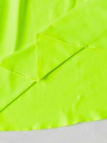 SHEIN 夏季少女休闲上衣搭配编织腰带半裙 - 綠色 - 查看 4