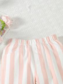 Young Girls' Casual, Comfortable, Simple Striped Flared Jeans - Multicolor - View 3