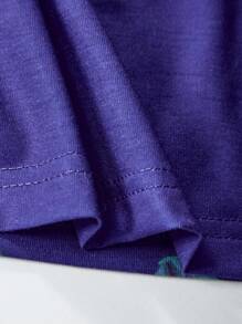 SHEIN Tween Boys' Tropical Print Short Sleeve Polo Shirt For Vacation Style - Black - View 5