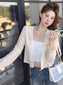 DAZY Women's Long Sleeve Jacquard Jacket,Fall Women Clothes