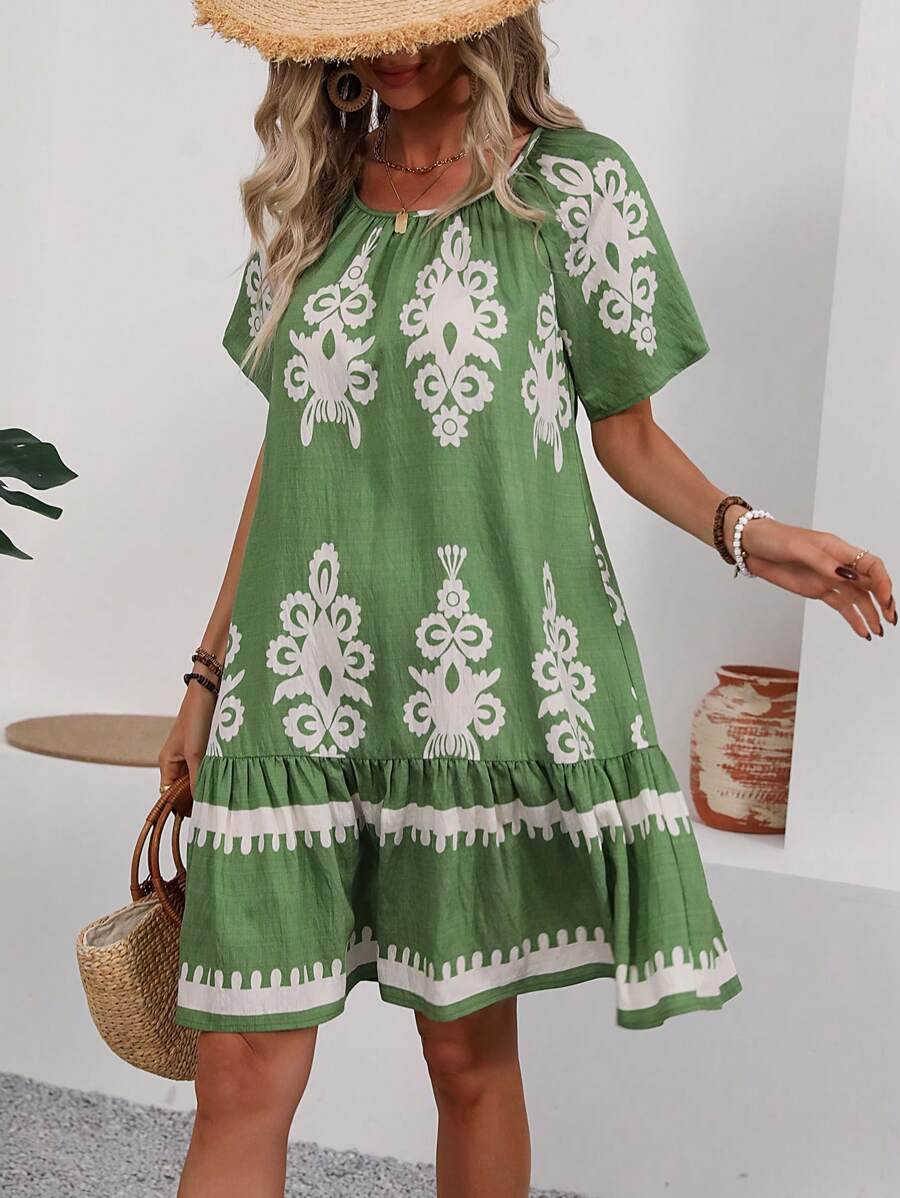 EMERY ROSE Vintage Printed Casual Dress