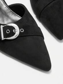 SheIn BIZ Giày Nữ Mũi Nhọn Giày Cao Gót Đơn Giản Bít Mũi - màu đen - Xem 5