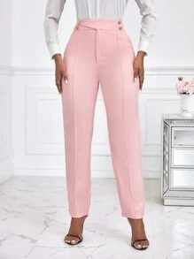 Lunelith SHEIN Lunessa Pantalones de traje de cintura alta y pierna entallada para mujer