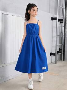 SHEIN Strickjacke und Cami Kleid Set mit dekorativen Rändern für Tween Mädchen