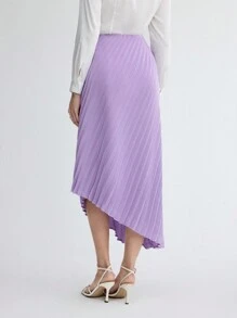 BizChic Women's Pleated Asymmetrical Hem Skirt