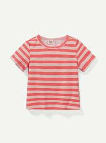 Cozy Pixies 寶寶女孩卡通草莓和條紋圓領短袖T恤3件套裝 - 粉色 - 查看 4