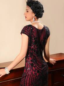 LVNES 1920 年代复古亮片下摆流苏连衣裙返校节派对礼服 - 彩色 - 查看 2