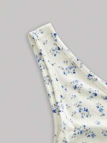 SHEIN MOD 女士花卉印花扭結背心上衣