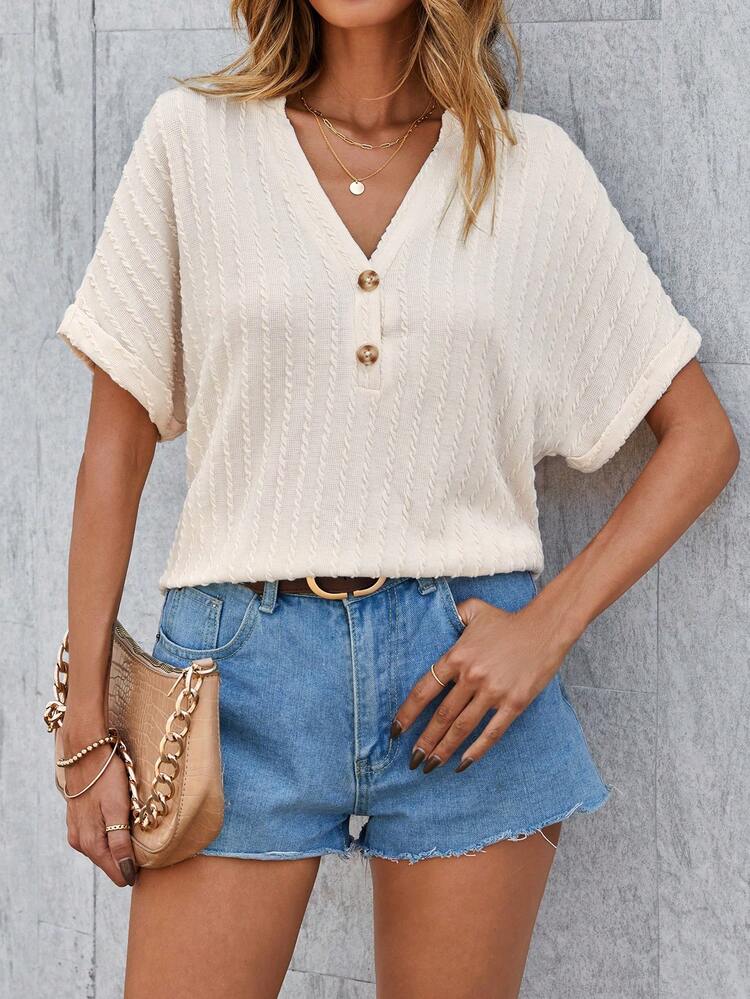 Women's Textured Batwing Sleeve T-Shirt