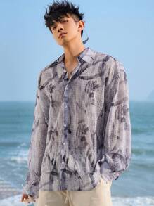 DAZY Camisa de verano para hombre de patrón completo y tamaño grande - Multicolor - Ver 1