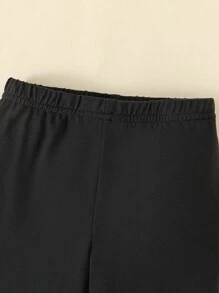 SHEIN Young Girl Cartoon Cat Printed Sweatshirt And Pants Set - Khaki - View 4